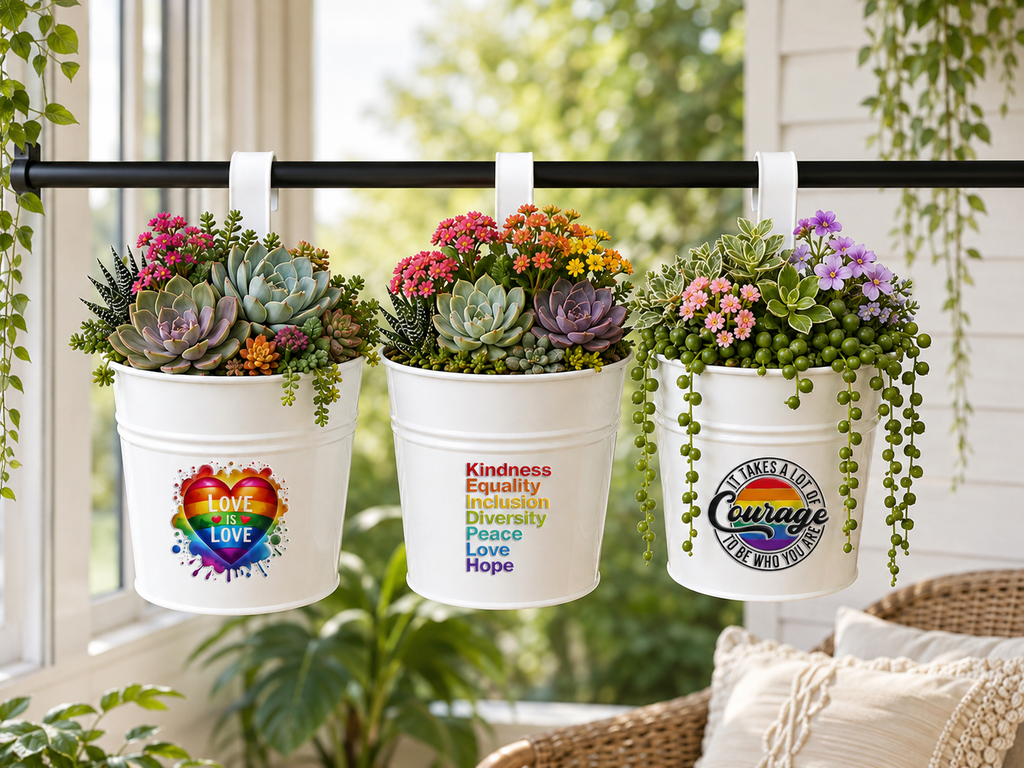 Love, Kindness & Courage Hanging Planter Keepsakes
