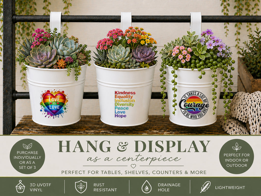 Love, Kindness & Courage Hanging Planter Keepsakes